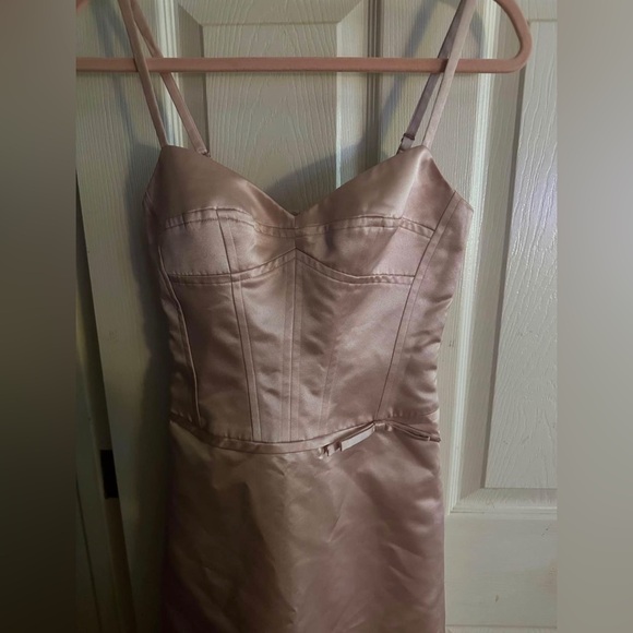 bcbg max azria satin corset midi dress - Picture 2 of 4